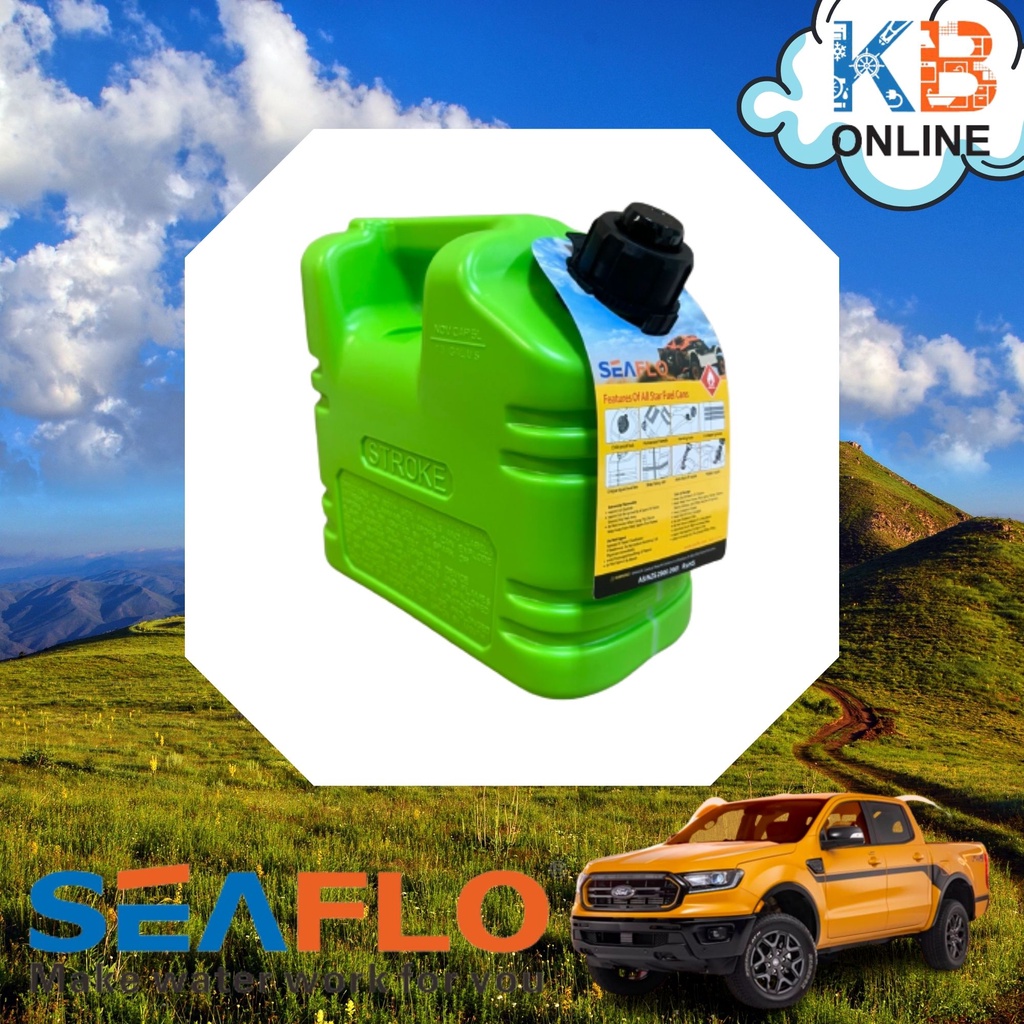 seaflo ถังน้ำมัน 5 ลิตร ถังน้ำมันสำรอง ถังน้ำอเนกประสงค์ แกลลอนน้ำมันเชื้อเพลิง สีเขียว รุ่น SF2T-05