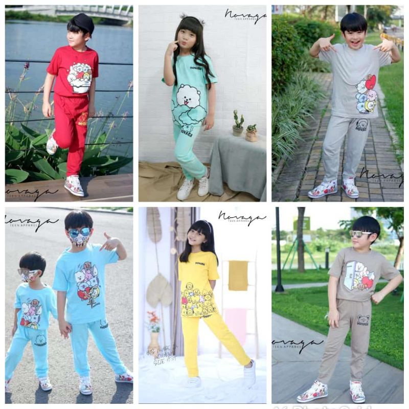 Novaga Teen BT21 Kids T-Shirt Pajama Set