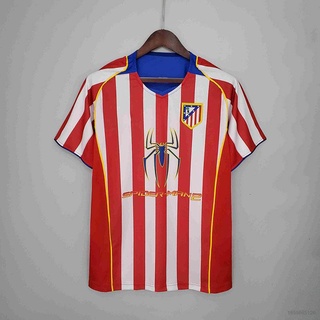 เสื้อกีฬาแขนสั้น ลายทีมชาติฟุตบอล Atletico Madrid FTB 2022-2023 ชุดเหย้า สไตล์เรโทร พลัสไซซ์ สําหรับผู้ชาย และผู้หญิง