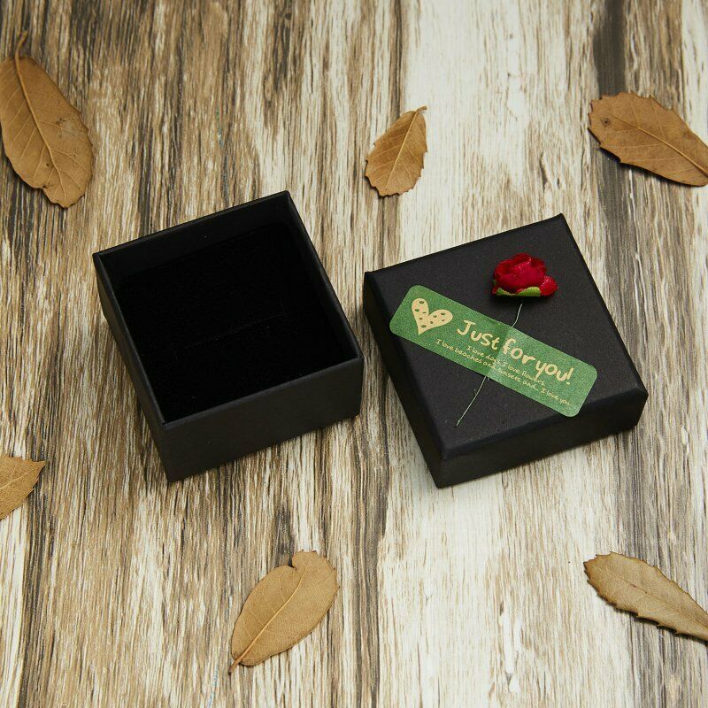 กล่องกระดาษคราฟท์ ลายดอกกุหลาบ ดอกทานตะวัน สีแดง สําหรับใส่เครื่องประดับ สร้อยคอ ต่างหู วันวาเลนไทน์ - รูปที่ 5