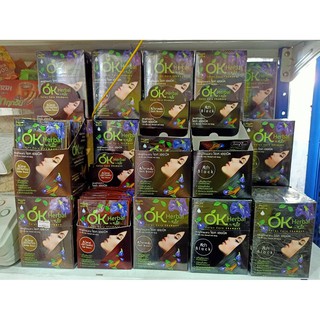 (12 ซอง) OK Herbal Color Care Shampoo โอเค เฮอเบิล คัลเลอร์แคร์ แชมพูปิดผมขาว สระผมดำ