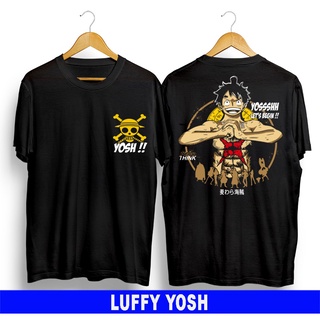 เสื้อยืดแขนสั้นลําลอง ทรงหลวม พิมพ์ลายกราฟิกการ์ตูนอนิเมะลูฟี่ ONE PIECE พลัสไซซ์ สําหรับผู้ชาย และผู้หญิง