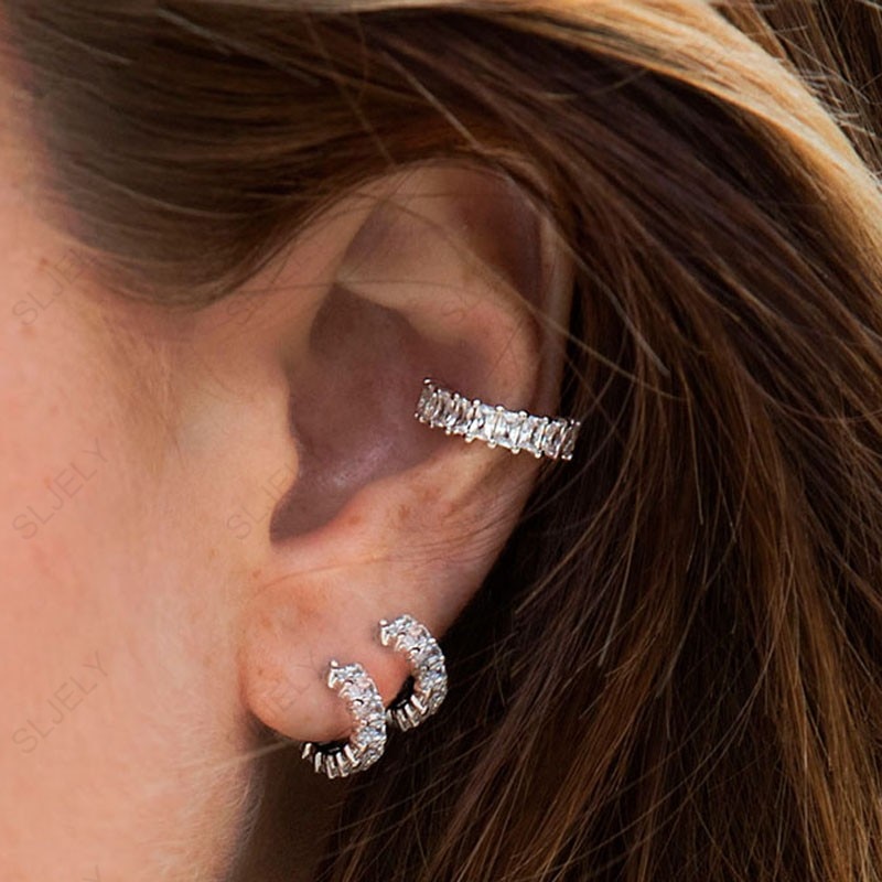 ต่างหู ตุ้มหูเงินแท้ 92.5 แบบห่วง กลม รุ้ง Real Silver Sterling