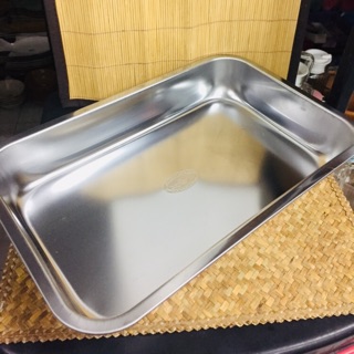 ถาดใส่อาหารสแตนเลสทรงลึก ขนาด 43x27x7 cm (เนื้อหนา)