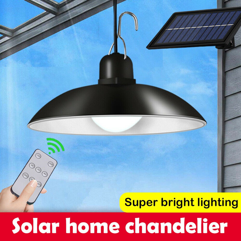 Gonengo Solar Shed Lights Outdoor - Pendant Light Indoor 3000K|4500K|6500K| With Remote Control Solar Lights Outdoor IP65 Waterproof Indoor For
