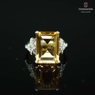 แหวนซิทริน และ white sapphire ขนาด 52