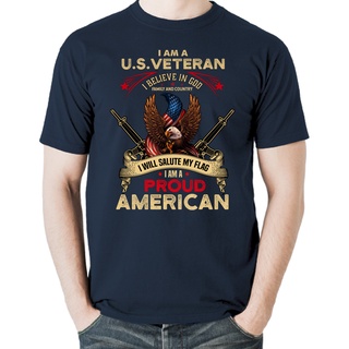 ถูกสุดๆเสื้อยืด พิมพ์ลาย I Am Aveteran I Believe In Godarmy Proud American Hipster โอเวอร์ไซซ์ สําหรับของขวัญวันเกิด