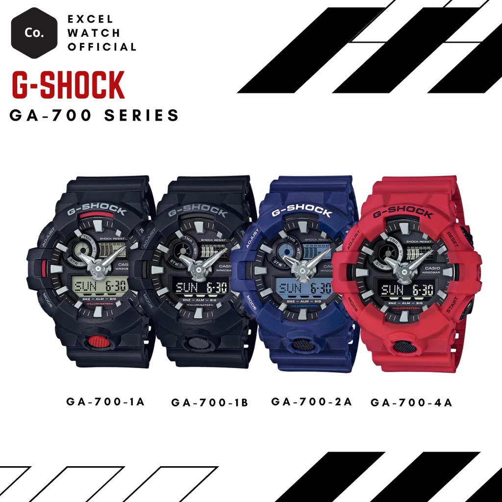 G-SHOCK คาสิโอ รุ่น GA-700-1A / 1B / 2A / 4A 1ประกัน CMG 1 ปี  Excel watch