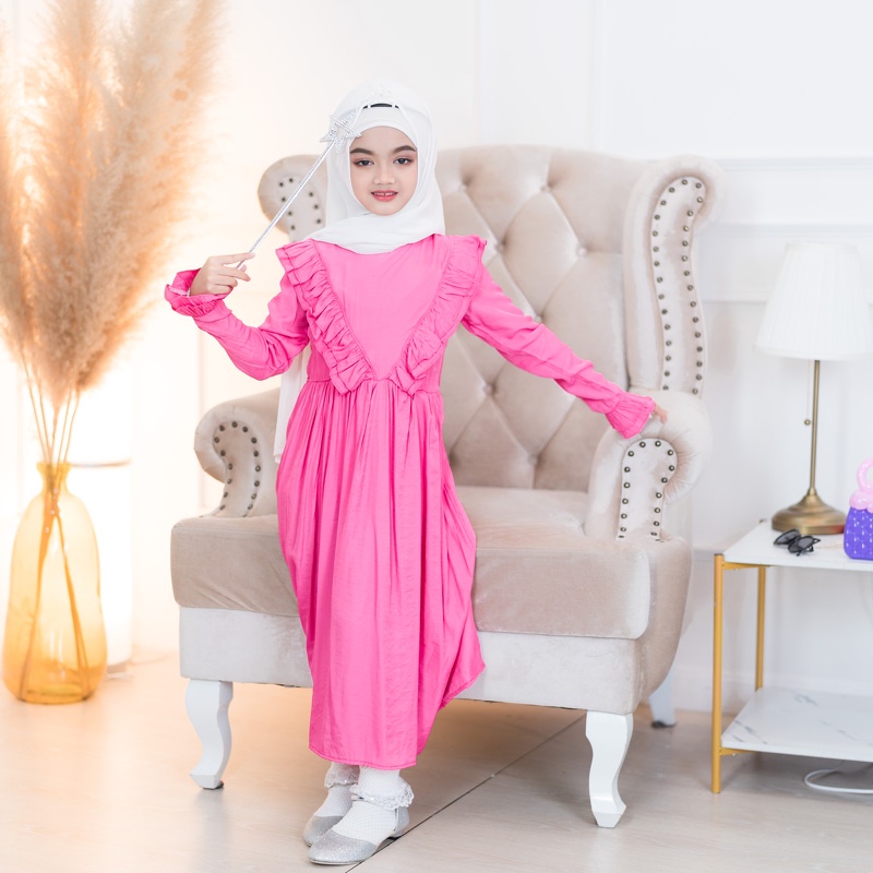 ชุดเดรสเด็กหญิงวัยน่ารัก GC24 เนื้อผ้าสปัน **ไม่รวมผ้าคลุม  ชุดเดรสยาว ชุดเดรสมุสลิม ชุดเดรสเด็ก