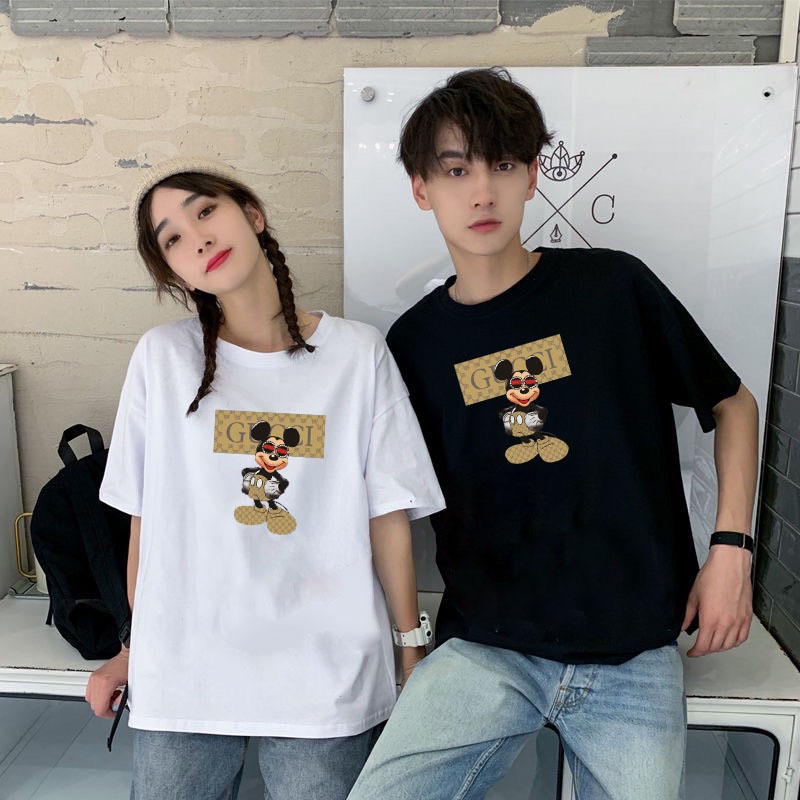 เสื้อทีเชิร์ตเสื้อยืดคอกลมแฟชั่นSportขาว-ดำ พร้อมส่ง T-424