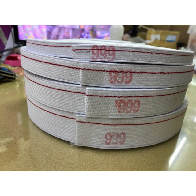 ยางยืดริมแดง ขนาดครึ่งนิ้ว 3/4” 1” 1.2” 1.5” 2” คุณภาพดี 36หลา