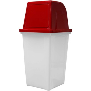 ถังขยะพลาสติกใสฝาแดง 40 ลิตร ไดโน่ B1C40LT Clear plastic lid, red lid, 40 liters, Dino B1C40LT