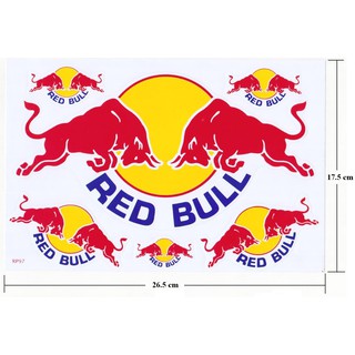 สติ๊กเกอร์ กระทิงแดง แต่งรถ รถซิ่ง รถยนต์ รถกระบะ Redbull Logo Car Racing Sticker Blue