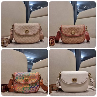 COACH CA093 WILLOW SADDLE BAG IN SIGNATURE CANVAS กระเป๋าสะพายข้าง