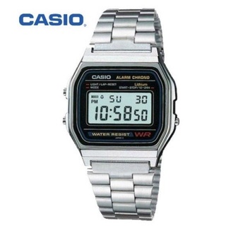 นาฬิกาCasio DIGITALนาฬิกาข้อมือ นาฬิกาผู้หญิง สายสแตนเลส รุ่น A158WA-1 ของแท้100% ประกันศูนย์ 1 ปี จากร้าน henghengwatch