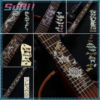 SUQI New Fretboard Sticker Beautiful Cross Inlay Decals Ultra Thin Stickers Music Instrument Decorations Electric Guitar Parts High Quality 22 Styles Guitarra Accessories