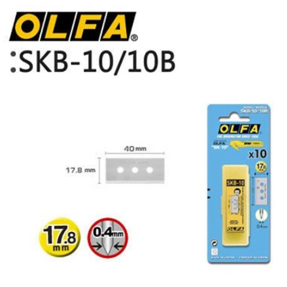 OLFA ใบมีดคัตเตอร์ SKB-10/10B ใช้กับคัตเตอร์เซฟตี้ SK-10 ตัด Shrink Wrap ราคา ถูกที่สุด ดีลบีเคเค