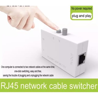 Mini 2พอร์ตRJ45 RJ-45เครือข่ายEthernetเครือข่ายSwitcherกล่องDual 2 Way Port Manual Sharing Adapterอะแดปเตอร์HUB