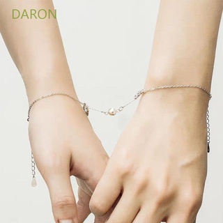 Daron สร้อยข้อมือเหล็กไทเทเนียมเครื่องประดับคู่รัก 2 ชิ้น / ชุด