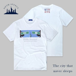 เสื้อยืดขายดี5thave เสื้อยืดแขนสั้นคลาสสิค รุ่น City in USA (Yes or NO)S-3XL