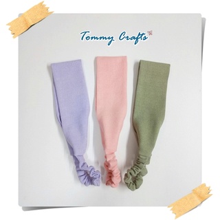 ผ้าคาดผมแบบเรียบ ผ้าฝ้าย สีพื้น 8 ผ้าคาดผมวินเทจ ที่คาดผม แฮนด์เมด solid color cotton Headbands