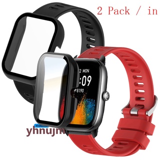 เคส Amazfit Gts 4 Mini GPS Strap Case ป้องกันหน้าจอ Amazfit 3 Pro Bip 3 Smart Watch Band และ PC เคสกระจกนิรภัย ฝาครอบนาฬิกา ฟิล์ม อุปกรณ์เสริม