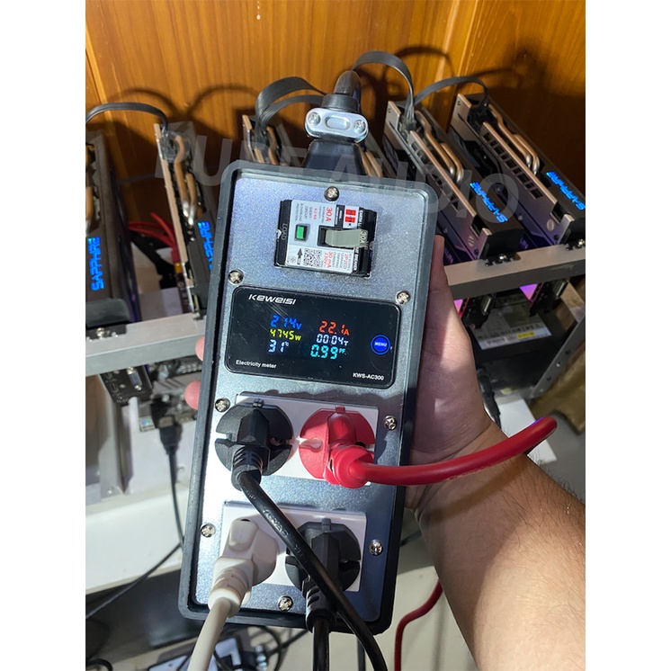 ปลั๊กมิเตอร์ รองรับสูงสุด5000W. วัดแรงดัน กระแส วัตต์ kWh PF กันดูดกันช็อตRCBO วัดกำลังไฟเครื่องใช้ไฟฟ้า
