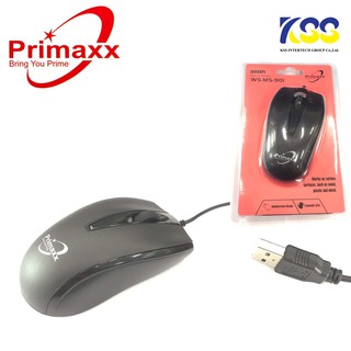 🛒✨ส่งเร็ว🚀🚀 Primaxx WS-MS-901 MOUSE USB Optical เมาส์มีสาย นํ้าหนักเบา รับประกัน 1 ปี พร้อมกล่อง