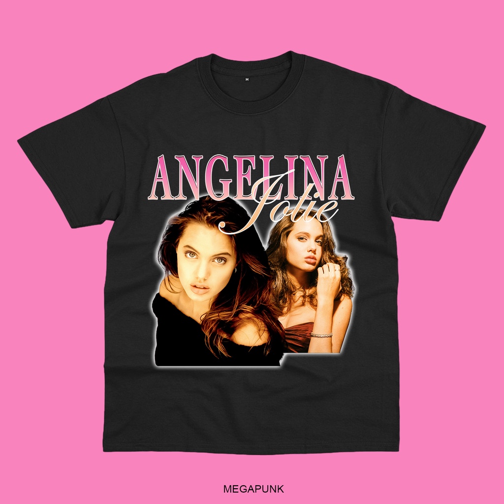 Angelina JOLIE เสื้อยืด แขนสั้น คอกลม