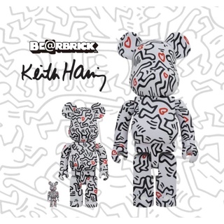 (ของแท้) BE@RBRICK Kieth Harrington#8 400% + 100%