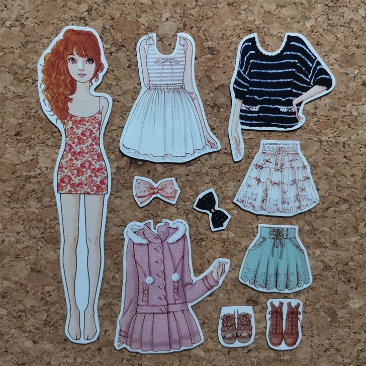 Paper Doll 03 แต่งตัวตุ๊กตาแม่เหล็กยาง / แต่งตัวตุ๊กตากระดาษ / แม่เหล็กติดตู้เย็น / แต่งตัวตุ๊กตา / 