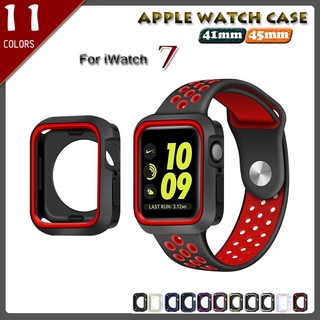 เคสซิลิโคน สองสี สําหรับ Apple Watch Series 7 iWatch 41 มม. 45 มม.