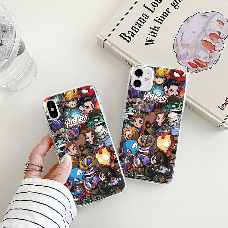 Marvel anime characters เคสไอโฟน 12 pro case iPhone 8พลัส 7 8 Plus Se2020 เคส X Xr XsMax 14 plus 13 