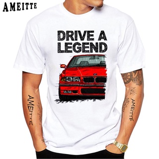 ใหม่ เสื้อยืดแขนสั้นลําลอง พิมพ์ลายรถยนต์ A Legend BMW E36 M3 สีขาว แฟชั่นฤดูร้อน สําหรับผู้ชาย