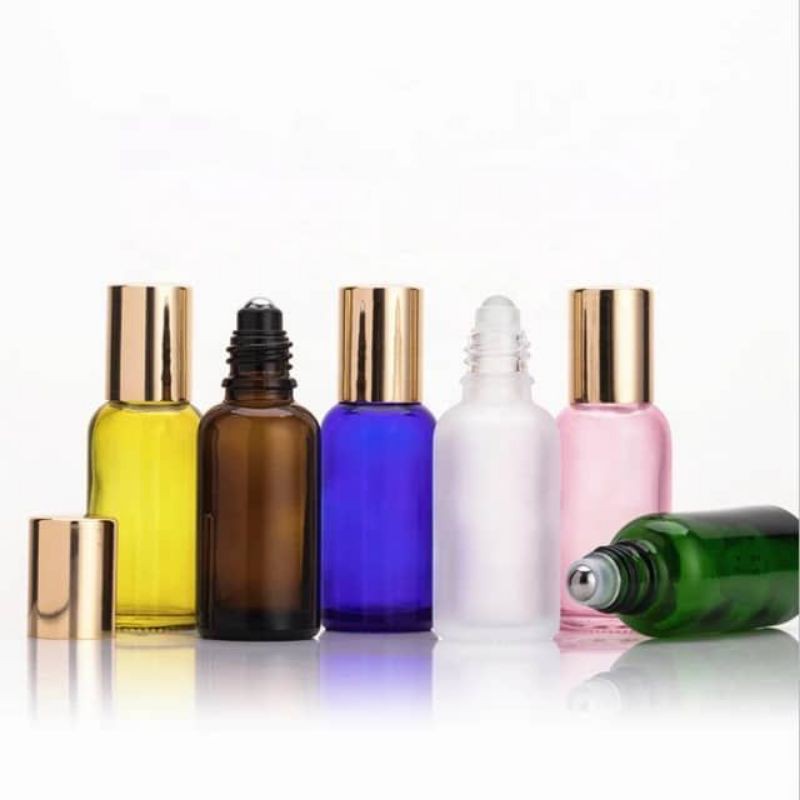 ขวดแก้วสีเหลืองอําพันหนา 30ml Essential /น้ําหอม ขวดลูกกลิ้ง/โรลออน