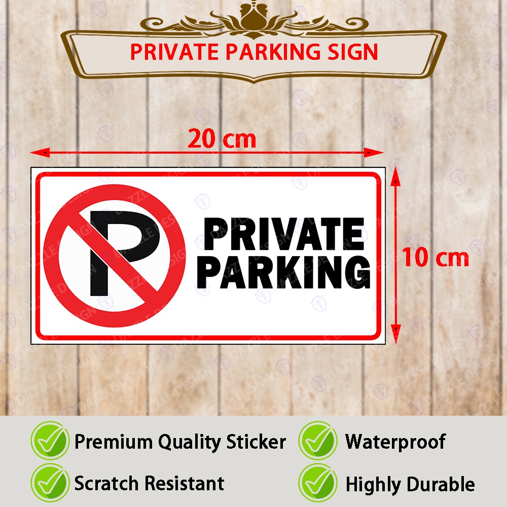 ️[ PRIVATE PARKING ] สติ๊กเกอร์ป้าย 20X10CM / สติ๊กเกอร์อะคริลิก / สติ๊กเกอร์ป้าย / PELEKAT PARKING PERSENDIRIAN / สติ๊กเกอร์