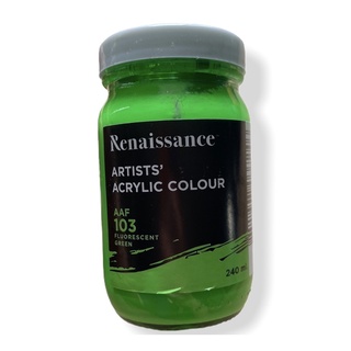 Renaissance สีอะคริลิคสะท้อนแสง เรนาซองซ์สีสะท้อนแสง 240มล สีเขียวเท่านั้น