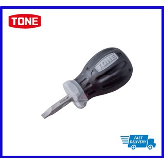 Tone Power Stubby Driver PGSD-M2 ไขควงด้ามยางแกนทะลุหัวตอก-ด้ามสั้น (ปากแบน) ขนาด 0.8X0.6mm.