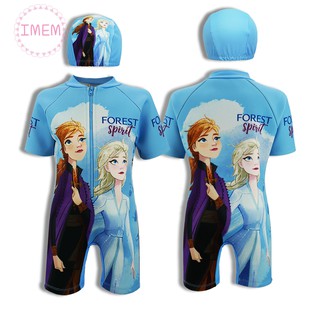 ชุดว่ายน้ำเก็บอุณภูมิ Frozen โฟเซ่น ลิขสิทธ์แท้ ชุดว่ายน้ำนีโอพรีน Neoprene ชุดว่ายน้ำกันหนาว ชุดว่ายน้ำเด็ก ชุดว่ายน้ำ