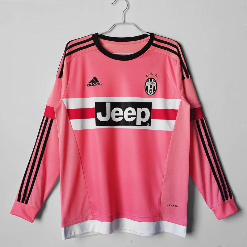 เสื้อกีฬาแขนสั้น ลายทีมชาติฟุตบอล Juventus 1516 สีชมพู คุณภาพสูง