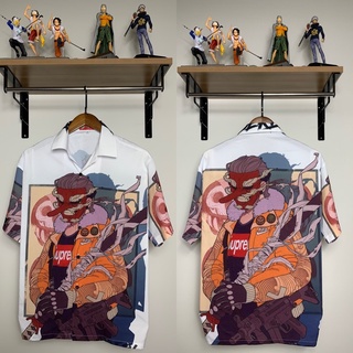 เสื้อเชิ้ตผ้าไหมอิตาลี Supremeเทนงุ (Sup03)