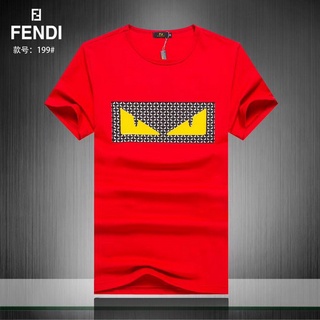 �HotขายFendiคอกลมแขนสั้นเสื้อยืดSlimเสื้อยืดผู้ชายTee Fendiเด็กเสื้อTshirt M-3Xl