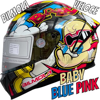 [ โปรลดราคา ] BILMOLA VELOCE BABY Blue Pink [ เต็มใบ ] [ แว่นชั้นเดียว ] [ นวมถอดซักได้ ] [ มีช่องเว้า ] [ กิ๊ฟล็อค ]