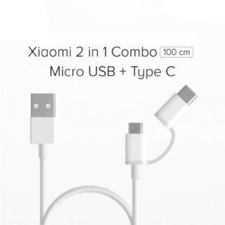 Xiaomi 2 in 1 Micro USB และ Type C สายชาร์จและสายเคเบิลข้อมูล 100 ซม. สําหรับโทรศัพท์ ANDROID ทุกรุ่น XIAOMI SAMSUNG HUAWEI