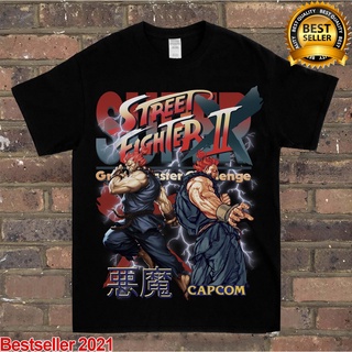 เสื้อยืดพิมพ์ลายแฟชั่น เสื้อกันหนาว มีฮู้ด ลาย Akuma Street Fighter II Game สไตล์วินเทจ สําหรับผู้ชาย