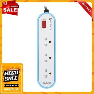 รางปลั๊กไฟ 3 ช่อง 1 สวิตช์ ELECKTA ET3146-2BL 2 เมตร สีฟ้า ปลั๊กพ่วง POWER STRIP ELECKTA ET3146-2BL 3-OUTLET 1-SWITCH 2M