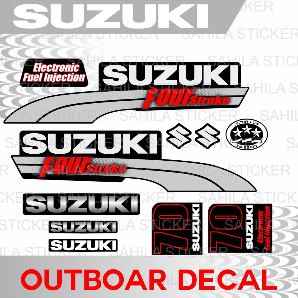 MESIN SUZUKI OUTBOARD DECAL STICKER 70 HP PK SUZUKI ENGINE COVER STICKER