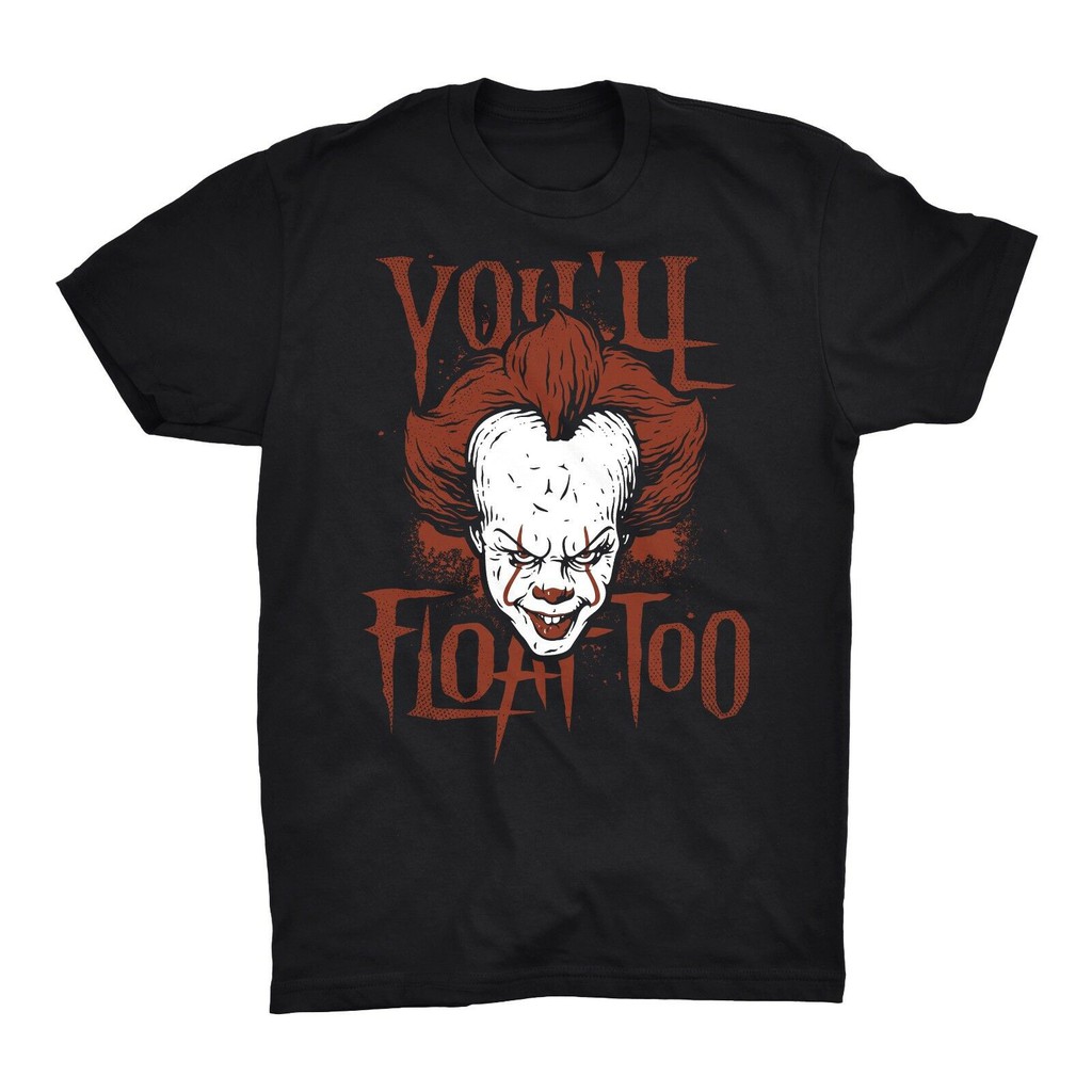 เสื้อยืด พิมพ์ลาย It Pennywise Clown Head You'Ll Float Too Horror Halloween สําหรับผู้ชาย