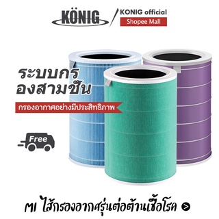 KONIG เครื่องฟอกอากาศ แผ่นกรองอากาศ โปรนอกเหนือไปจากฟอร์มาลดีไฮด์ต้านเชื้อแบคทีเรีย การเปลี่ยนตัวกรองเตือนความจำอัจฉริยะ