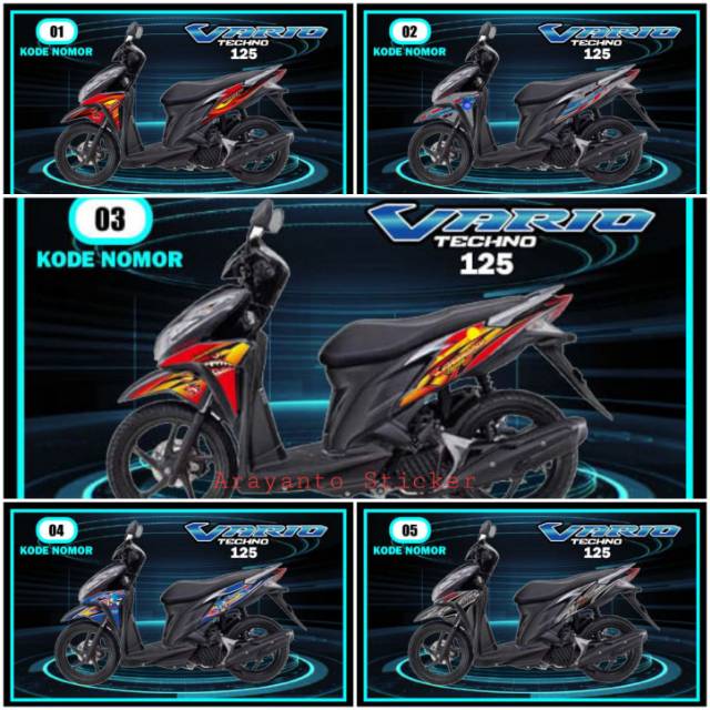สติ๊กเกอร์ Striping Vario Tekno CBS 125 2012-15 Semifullbody Variation Rz